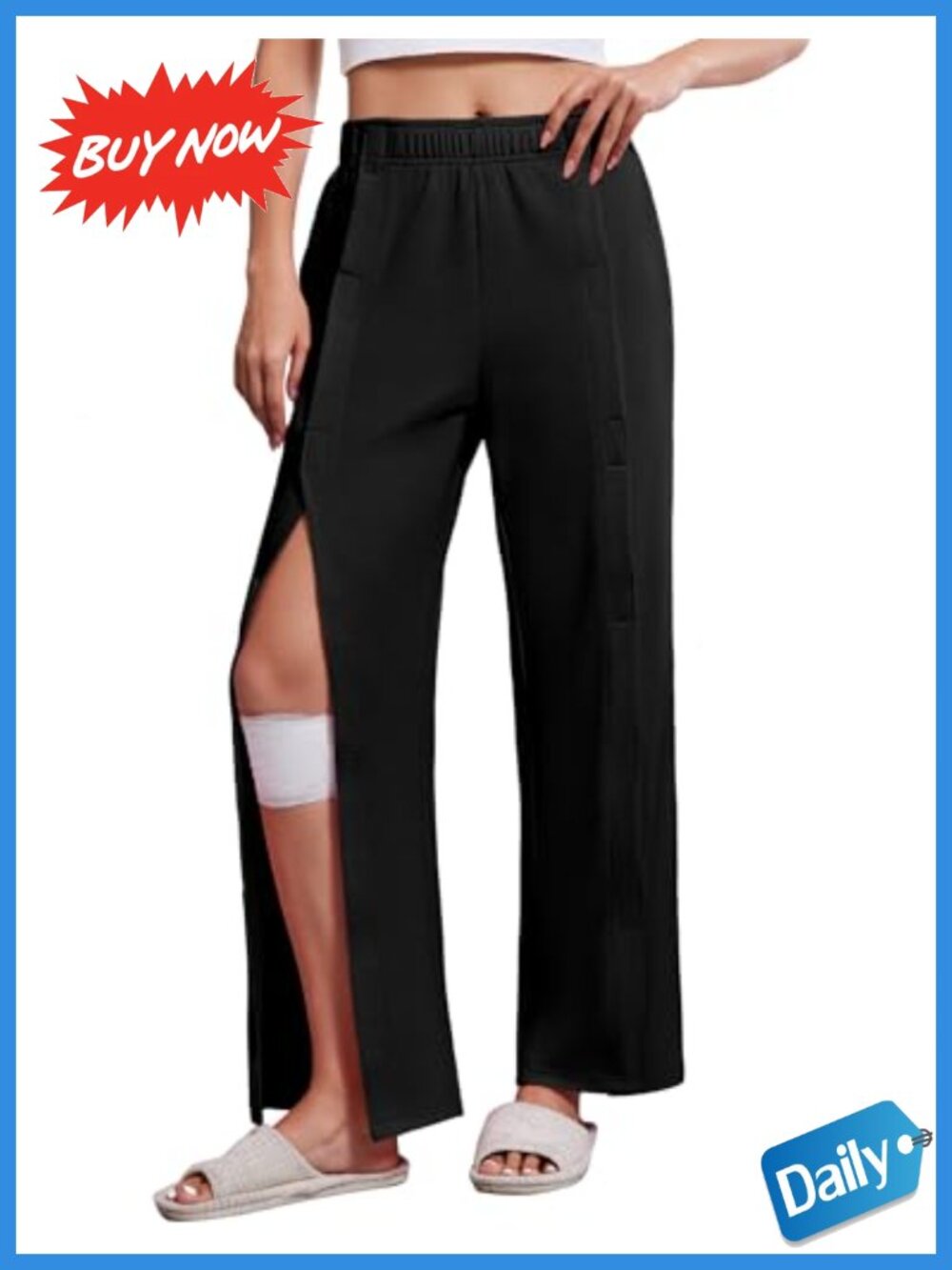 Women's Tear Away Adaptive Sweatpants Post Surgery Breakaway Pants